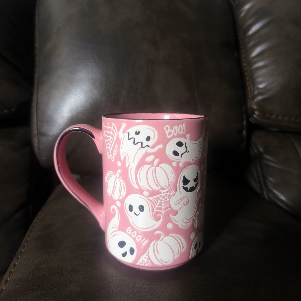 Spooky Pink Ghost Mug